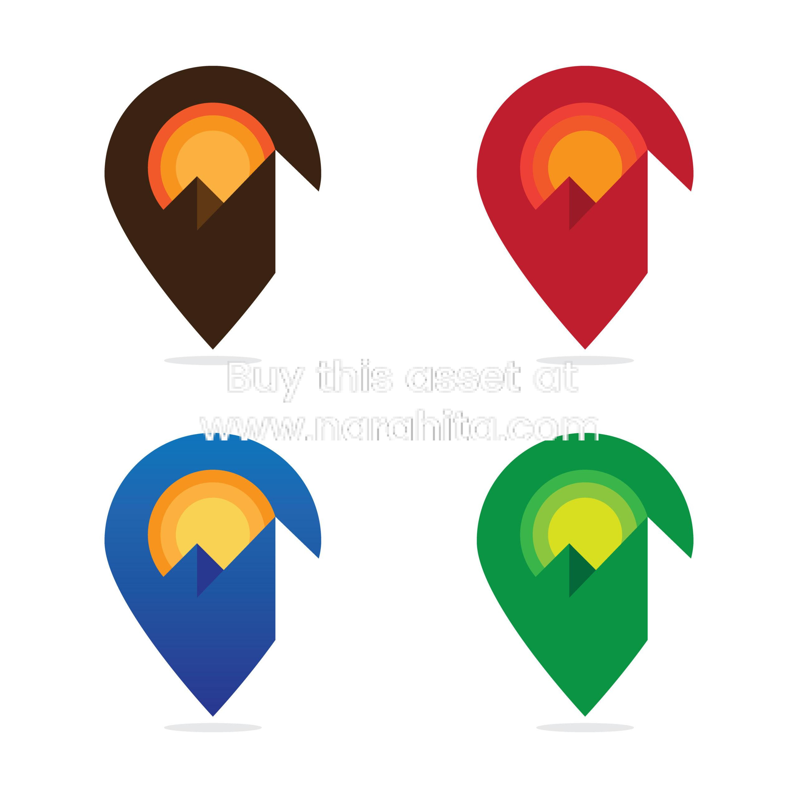 Colorful Set of Adventure Maps Icon • Narahita